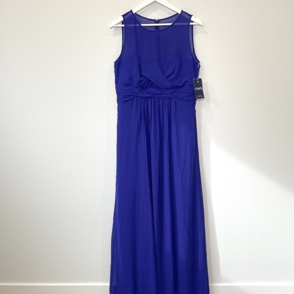 Chaps Deep Iris Long Formal Evening Gown - Picture 1 of 10